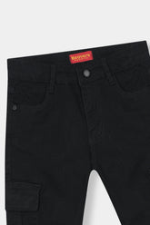 Boys Straight fit Black Six Pocket Pants